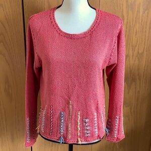 Icelandic Designs Rust Knit Pullover Sweater Sz-M